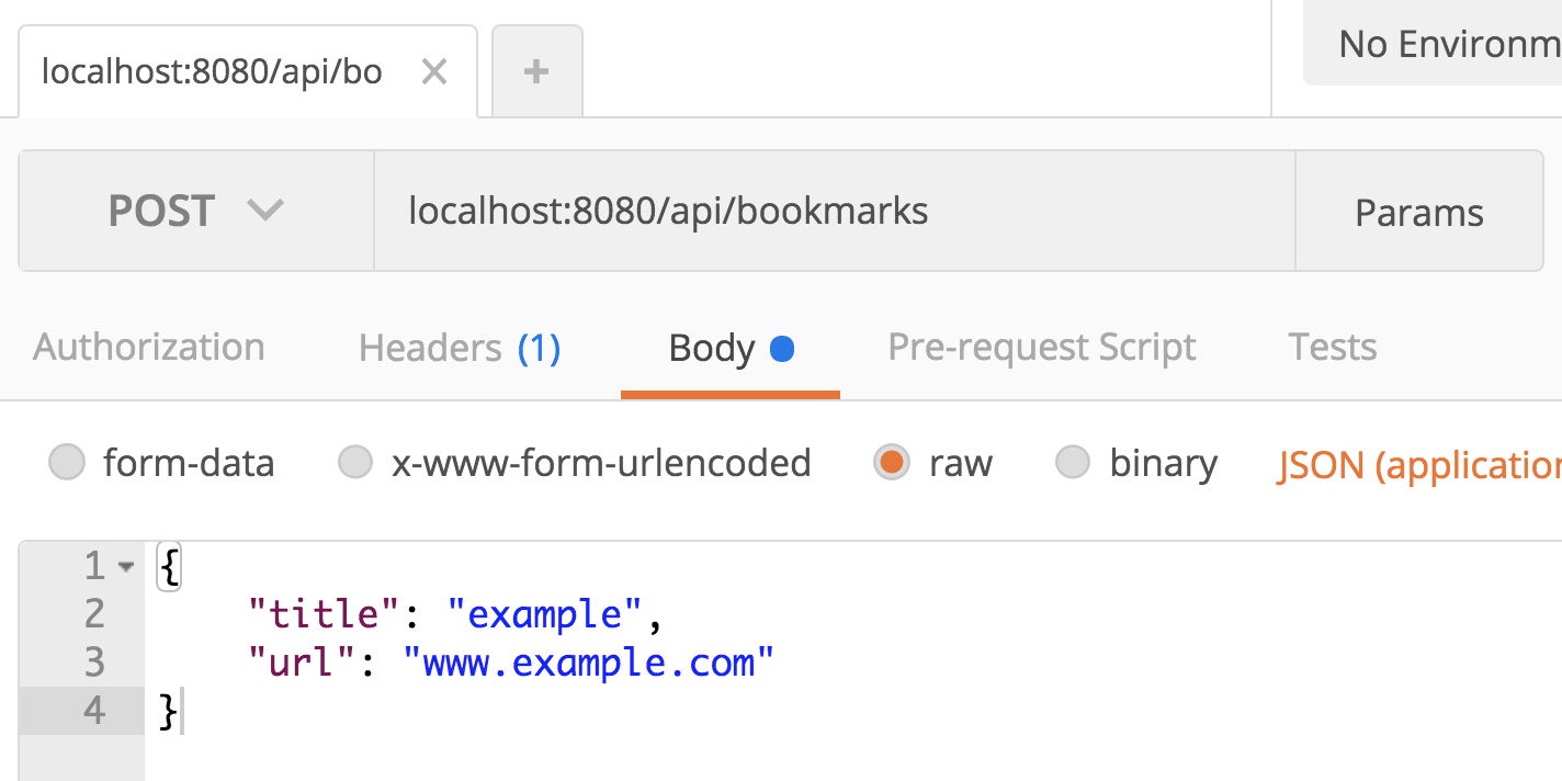 Postman POST body config